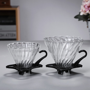 Manufacturer Wholesale V60 Hand Brewing Pot Filter Funnel Glass Coffee Pot Funnel Coffee Filter Coffee Filter Cup