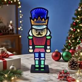 跨境圣诞胡桃夹子小夜灯发光LED灯圣诞氛围装饰灯深渊隧道灯摆件