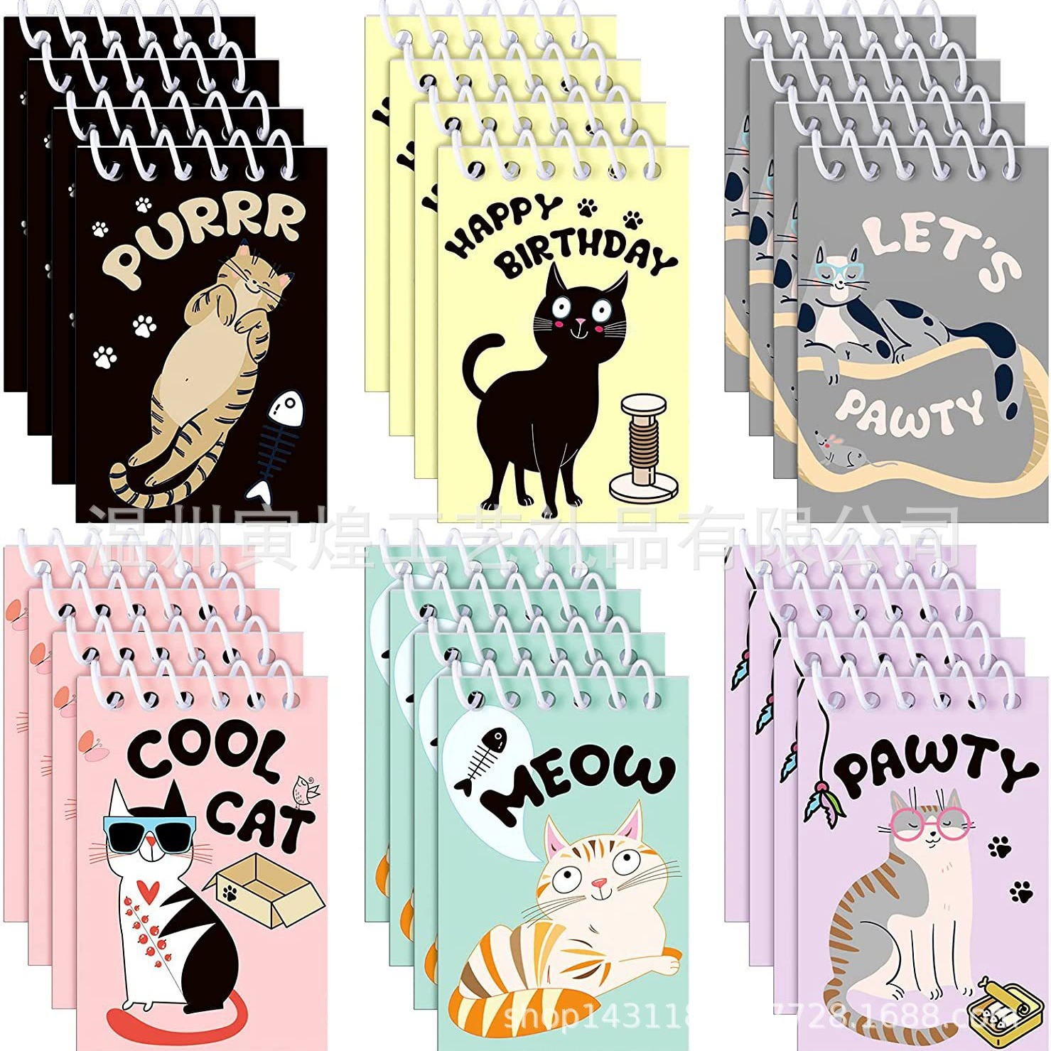 Мини-спиральные блокноты Cat 6, серия «Котенок», рисование, письмо, граффити, катушка