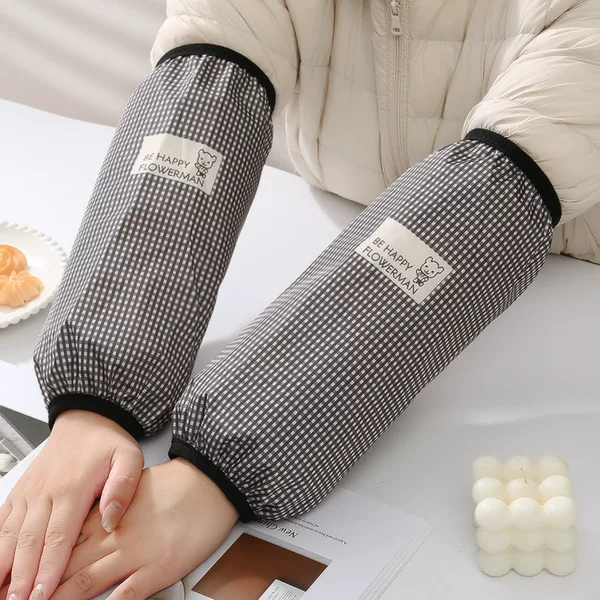 Plaid Sleeve Men's and Women's Long Floral Kitchen Anti-Oil Anti-Stain Anti-Dust Office Home Cleaning Work Sleeve