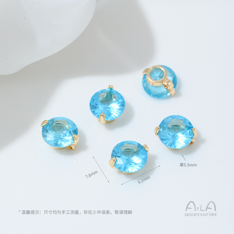 14K包金镶锆石明星同款人鱼之泪项链吊坠手工隔珠diy饰品配件材料|undefined