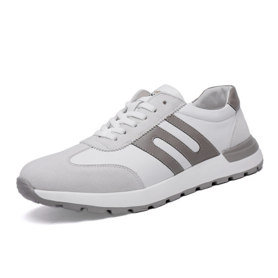 2025 New Men's Shoes Spring and Autumn Top Layer Cowhide All-Match Thick-Sole Lightweight Handmade Sports Jogging Fashionable Forrest Gump Shoes