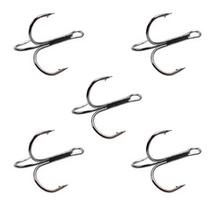 Lure Shark Hook 50 Pack Cross-Border Hot Selling Wholesale Fishing Hooks 2/4/6/8/10#12# Strong Triple Jig Casting Fishing Hooks