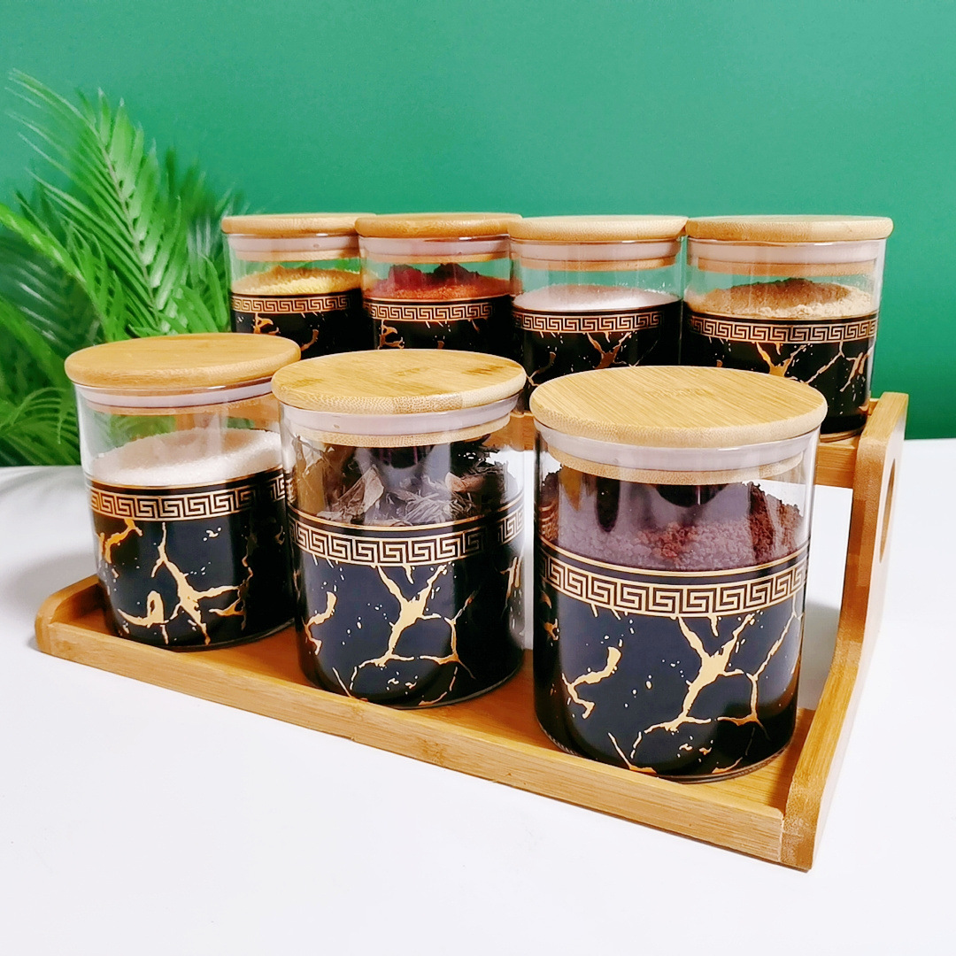 Fábrica directa transfronteriza dedicada para el Comercio exterior Exportación de vidrio cilíndrico sazonador tarro de almacenamiento