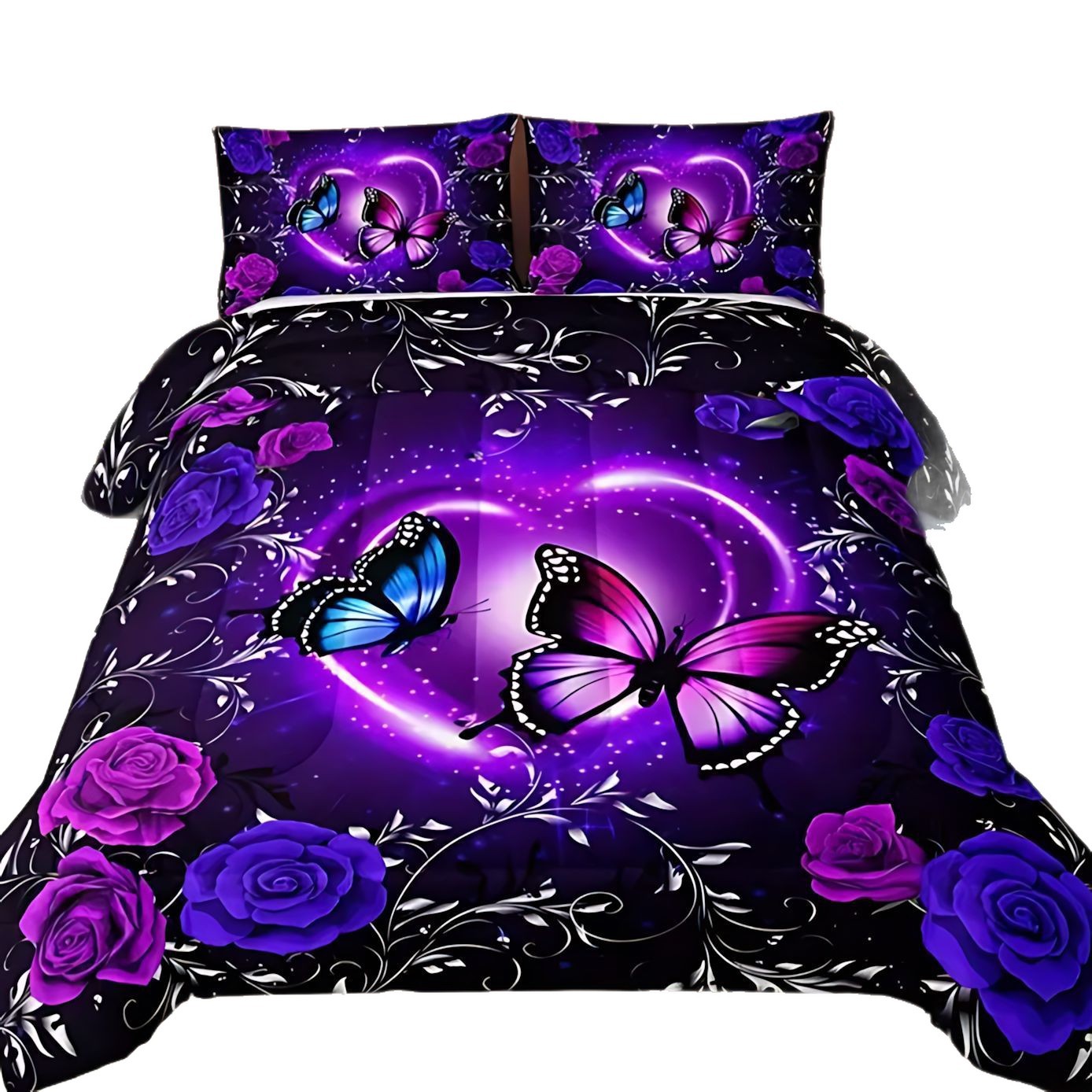 TEMU / JIT amor mariposa flor digital impresión 3D quilt kit fuente fabricante a través de la frontera puede fijar