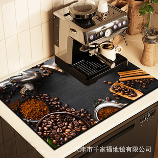 American Retro Coffee Mat Kitchen Drain Mat Coffee Table Desktop Drying Mat Disable Heat Insulation Mat Absorbent Mat