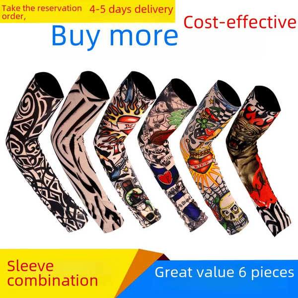 in stock Seamless Thickened Printed Sunscreen Sleeves Combination Personalized Tattoo Sleeves Sunscreen Sleeves Tattoo Sleeves Wholesale