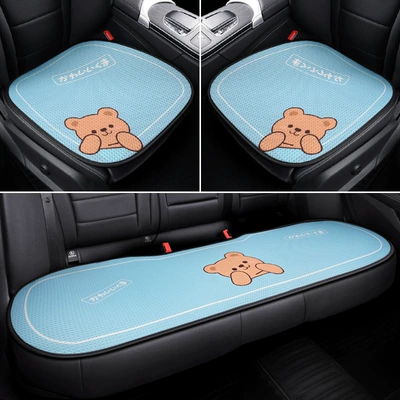 Silk Comfortable Breathable Car — Seat cushion, seat cover - winnie-the-pooh-blue-three-piece-set
