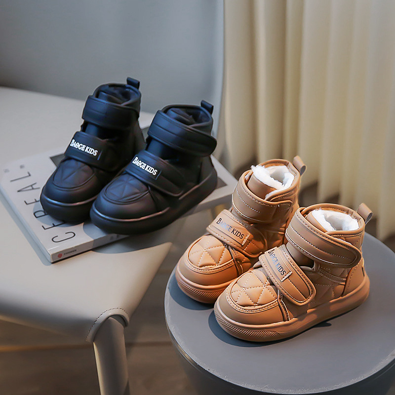 Neve per ragazzi inverno 2023 nuovi stivali caldi alti per bambini, scarpe di cotone impermeabili e antiscivolo,_voghion.com