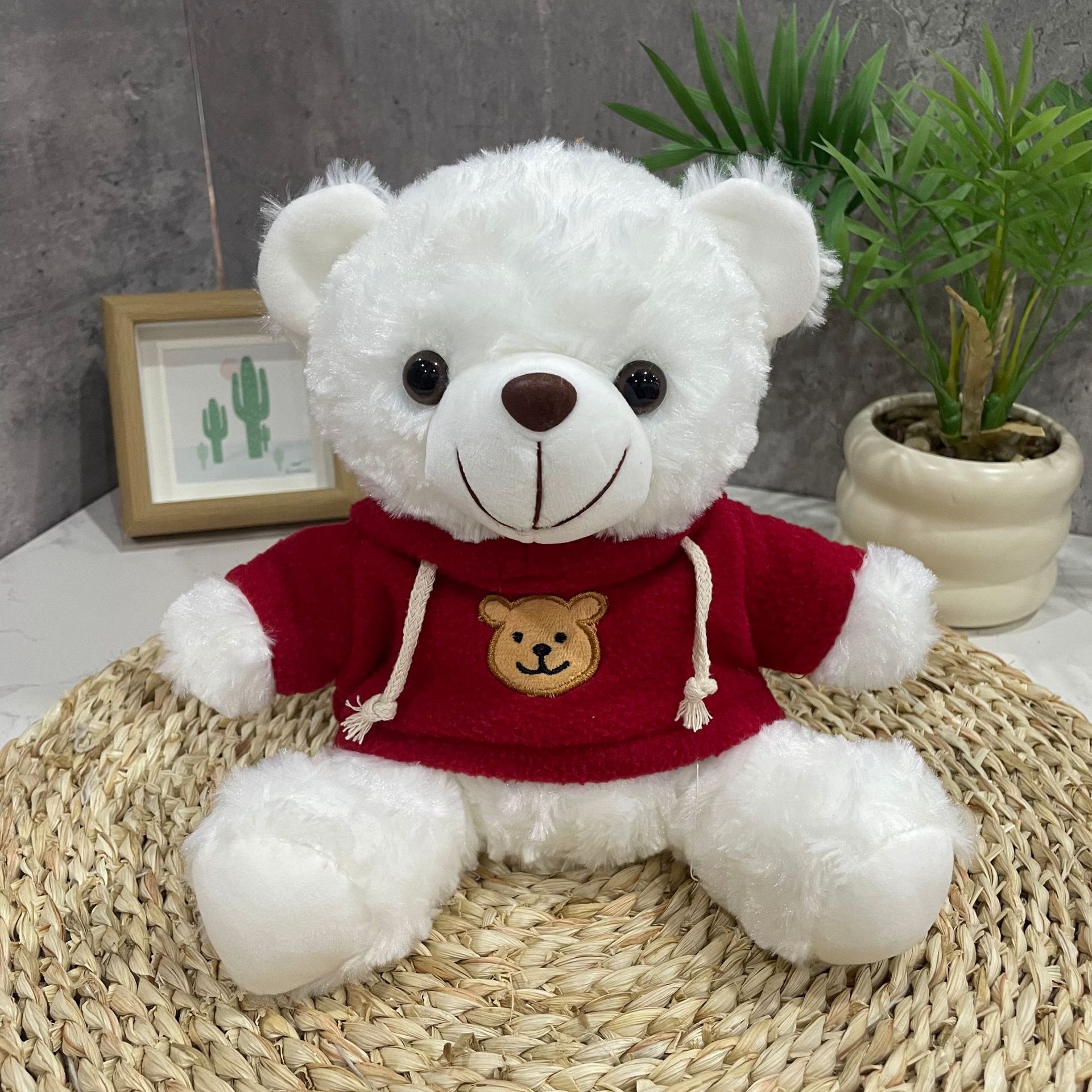 Teddy Bear se puede imprimir LOGO evento de vacaciones muñeca regalo para el hogar adornos de escritorio abrazar juguetes de peluche