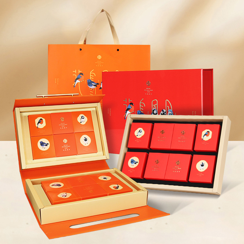 花鸟风月 新款冰皮月饼包装盒中秋节茶点伴手礼盒子单位公司印字