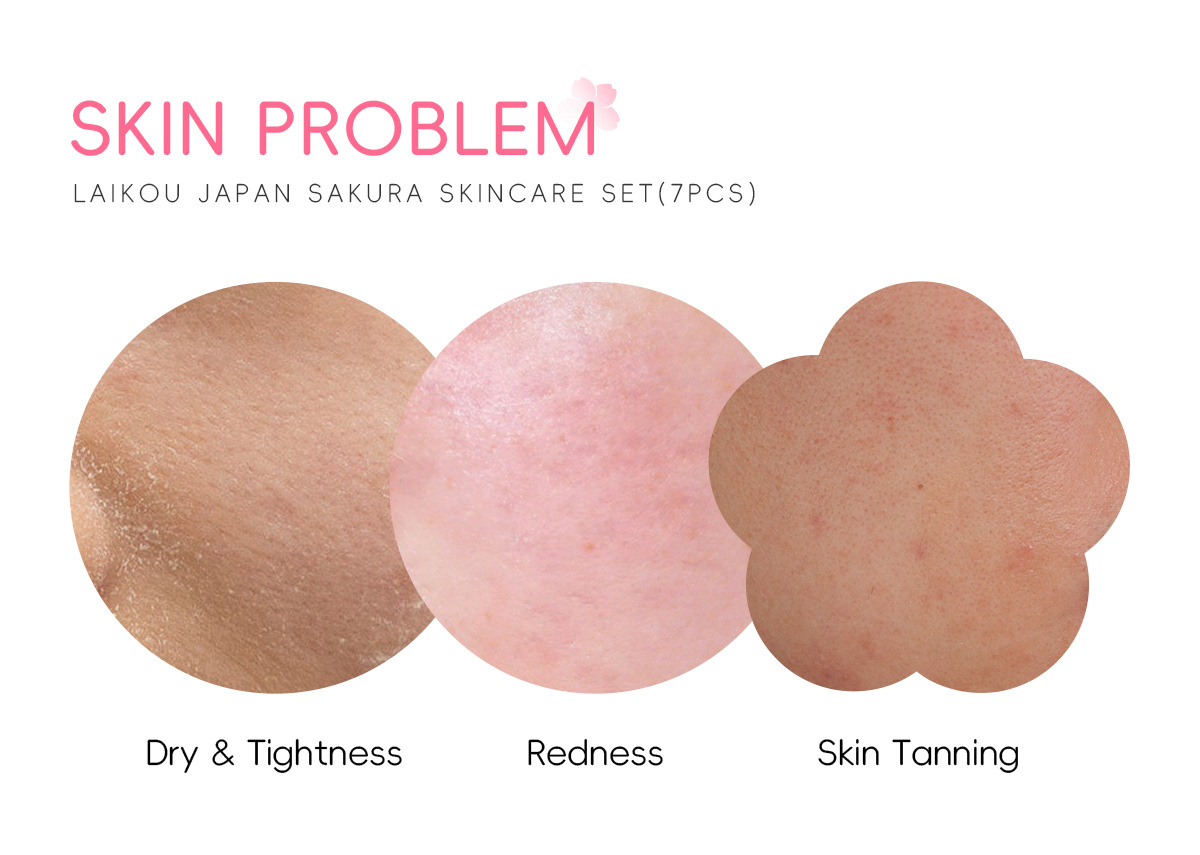 Cross-border Facial Cleanser Laicome Japanese Sakura Skincare 7-piece Set, mud Mask surface care set box manufacturer wholesale undefined