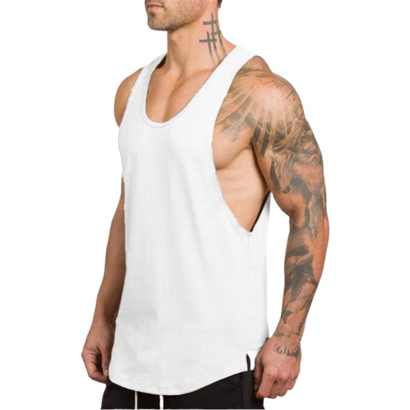 Blank light plate Wish explosions pure cotton sweat vest muscle fitness solid color base undershirt a generation of hair