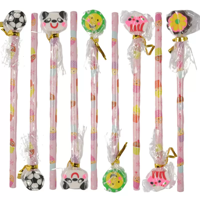 新款卡通大皮头铅笔可爱高颜值HB绘画写字笔混装糖果色系铅笔批发