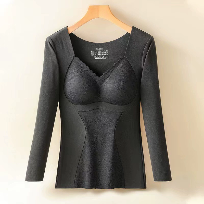 Демисезонное fashionable антибактериальное бархатное тёплое нижнее белье, облегающий
