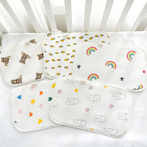 Newborn summer cloud pillow 3D three-dimensional mesh flat pillow Class A cotton gauze baby pillow crepe baby pillow