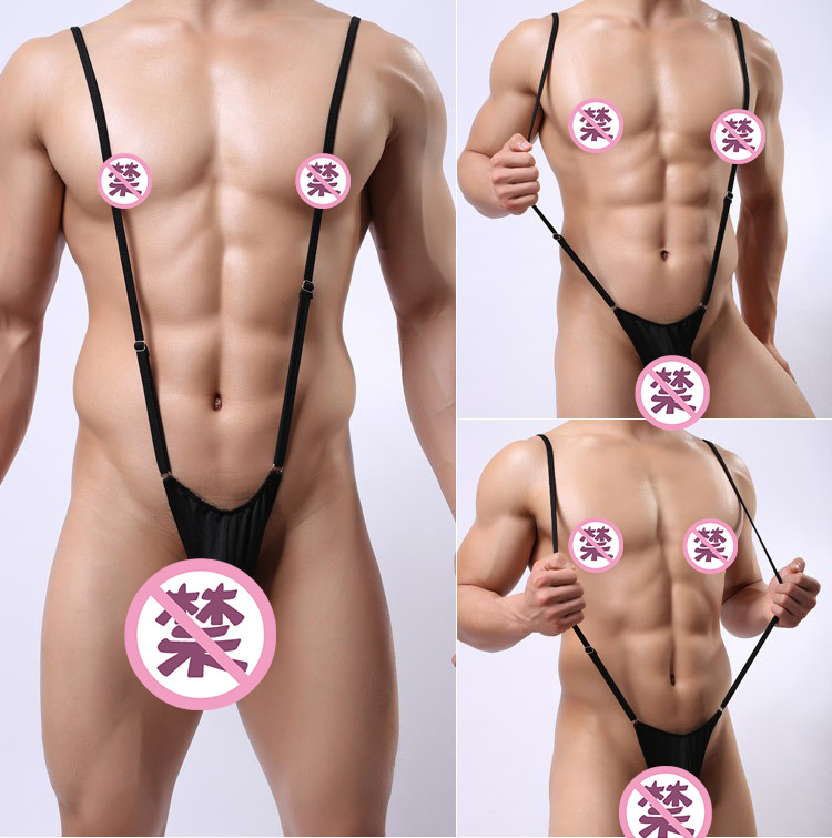 欧美背带式可调连体丁字裤男士内裤男式性感内裤情趣内衣8353