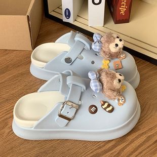 2025 New Height-Increasing Clogs for Women, Non-Slip Thick-Soled Slippers for Summer, Breathable Toe-Cap Sandals for Women