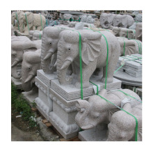 批发雕刻汉白玉石雕大象一对晚霞红吸水招财象酒店庭院门口镇宅