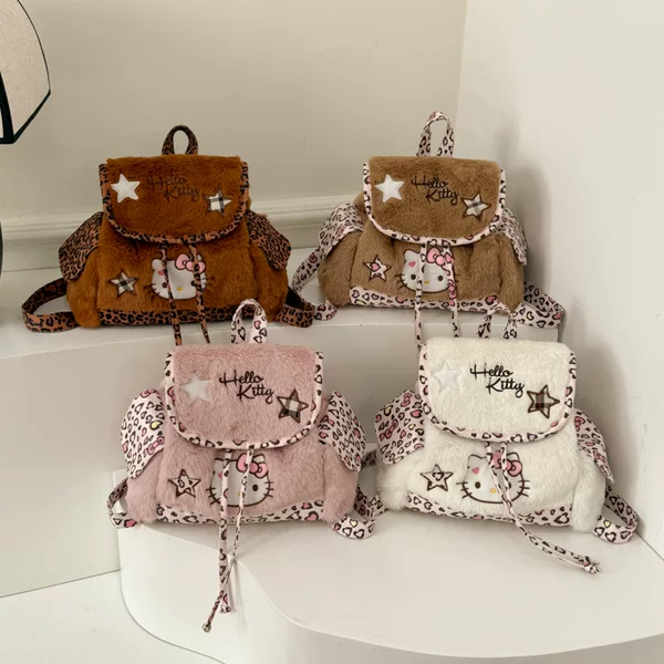 2026 New Children's Backpack Cartoon Cute Kitten Boys and Girls Backpack Autumn and Winter Plush Baby Small School Bag