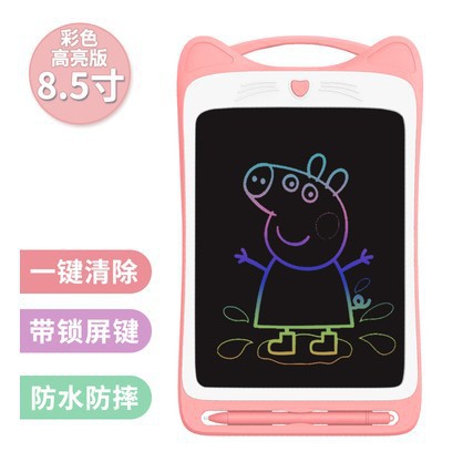Tableta de Escritura LCD para Niños de 8.5 Pulgadas, Pizarra Electrónica Pequeña para Uso Doméstico, Dibujo y Diseño con Orejas de Gato, del Fabricante Original