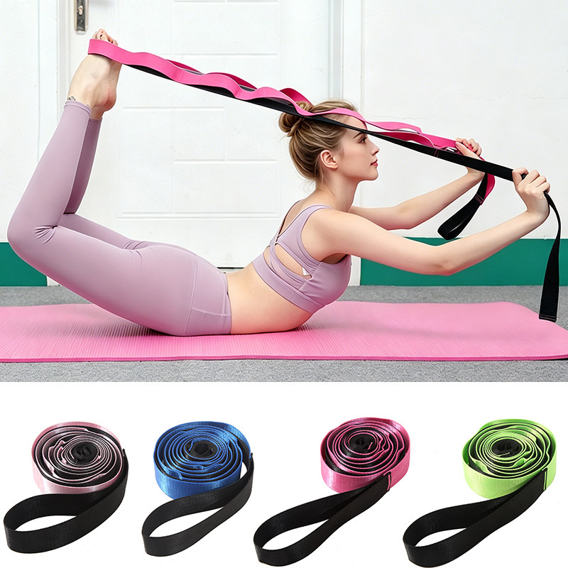 New Cross-Border 12-Loop Shoulder-Opening Yoga Resistance Band, Back Stretching Strap, Yoga Stretching Strap Wholesale