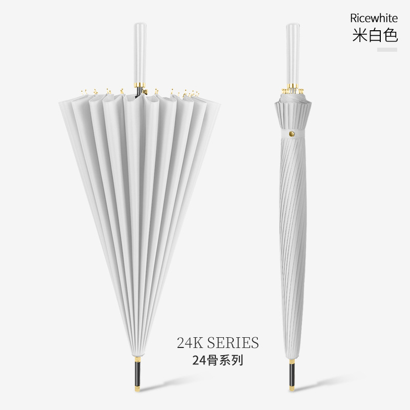 Paraguas automático de 24 huesos más grandes Paraguas recto de doble mango largo Paraguas de regalo de negocios para hombres Paraguas publicitario Logotipo personalizado