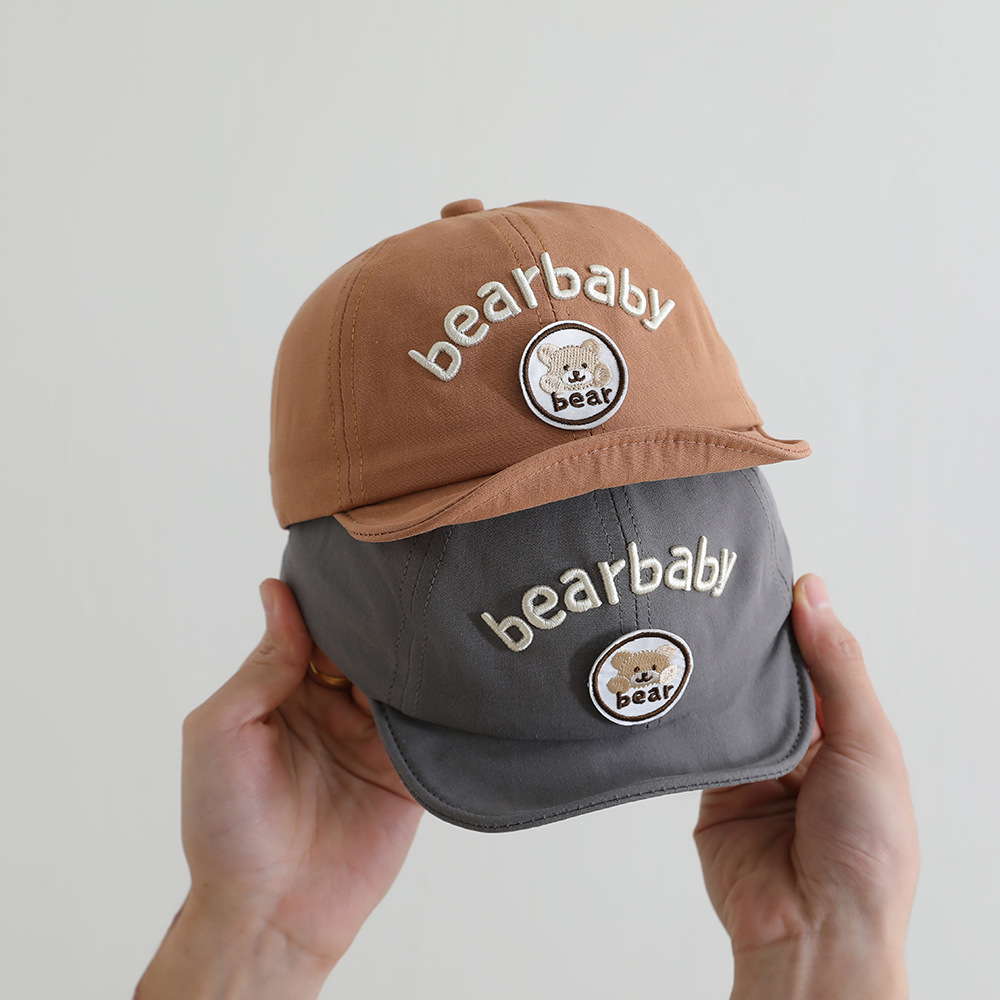 Primavera y otoño delgada sombrero de béisbol para bebés de estilo coreano letras gorra de boca de pato de moda para viajar gorra solar