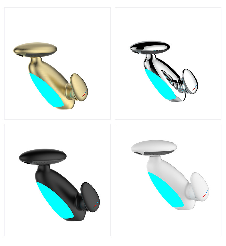 Cross-border pull-out ET ambient light faucet, bathroom washbasin, spaceship, universal waterfall, four-speed cold and hot water faucet undefined