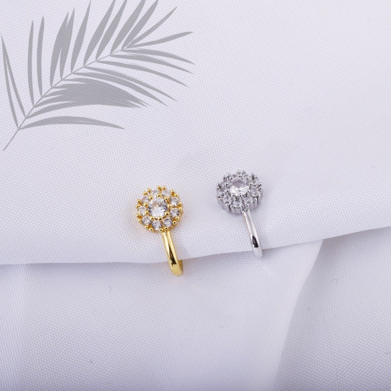 Butterfly Shape CZ Nose Clip No Piercing Fake Nose Stud Zircon Nose Ring 18K Gold Plated detail image 9