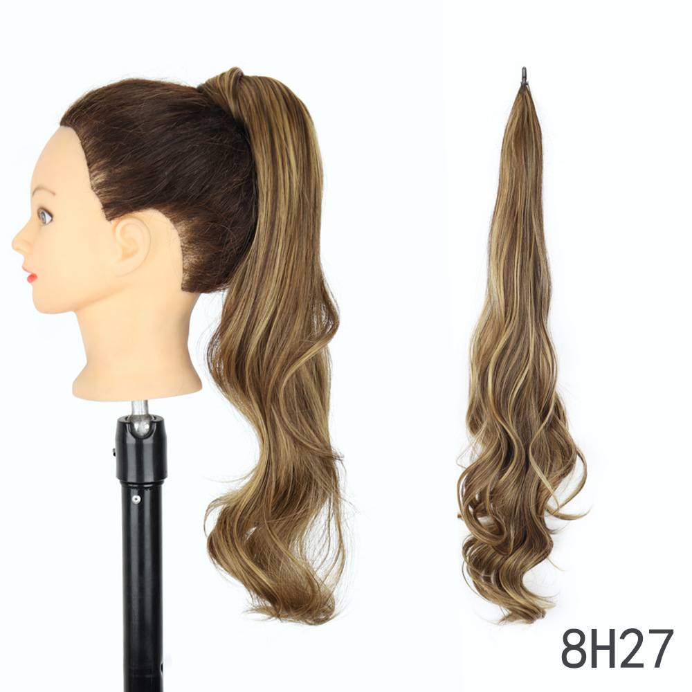 28 pulgadas largas pelucas de cola de caballo europeas y estadounidenses alrededor extensión de cabello de cola de caballo barra de cabello