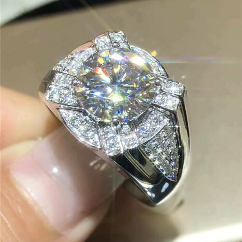 Hesheng 2021 spring new women's zircon wedding ring European and American fashion plated imitation platinum jewelry wholesale