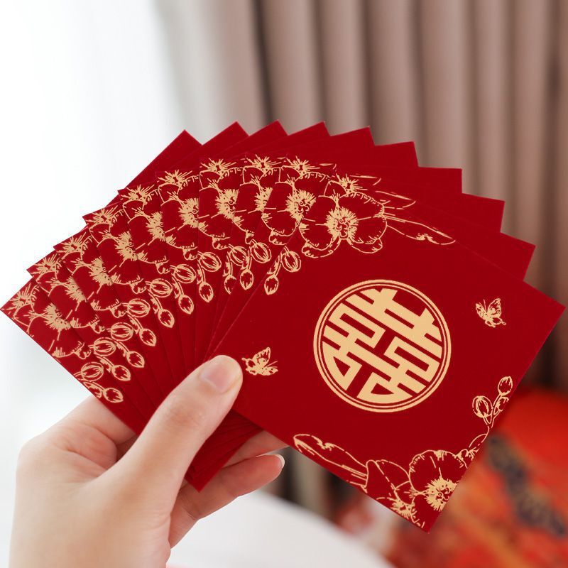 赤い封筒結婚式特別な小さな赤い封筒バッグ結婚式のゲーム小道具クリエイティブドアブロック赤い封筒ミニ小さなウェディングバッグ|undefined