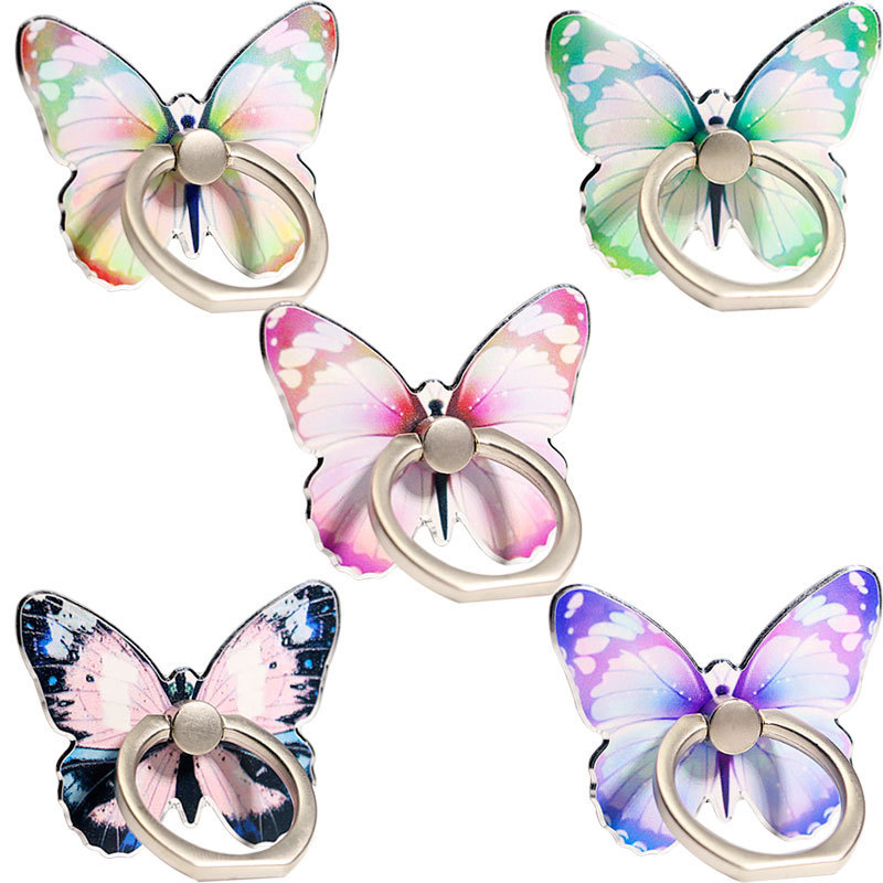 Ring buckle mobile phone holder butterfly cartoon cute creative new in stock wholesale ring buckle mobile phone holder for women
