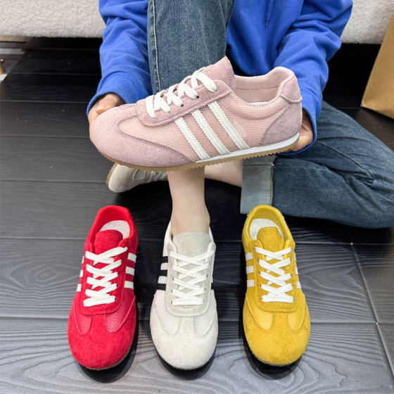 Soft Sole Lightweight German Training Shoes Women's 2025 New Spring All-match Retro Lace-up Forrest Gump Shoes Student Explosion Small White Shoes