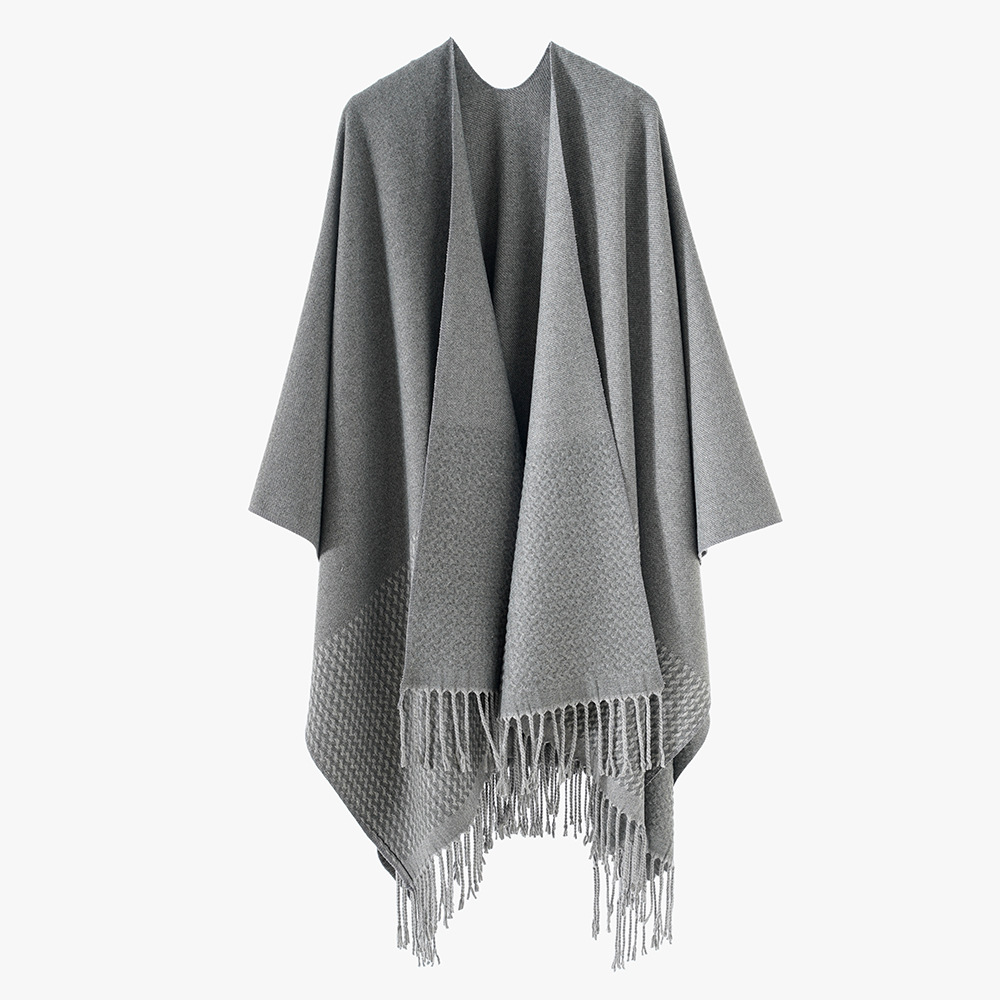 2025 hilo de núcleo de otoño y invierno nuevo estilo retro de diseño de chal a rejilla sensación de nicho perezoso abrigo de viento mujer