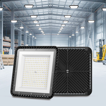 新款方型LED线性高舱顶灯仓库车库工厂高棚吊灯跨境防水DOB工矿灯