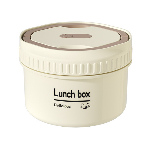 Stainless steel 316 insulated lunch box for office workers, microwave rice bowl and soup bowl for students, round bento lunch box gift set