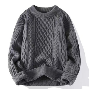 Benmingnian Red New Sweater Autumn and Winter Lazy Twist Knitted Jacket for Men and Women Christmas Couple