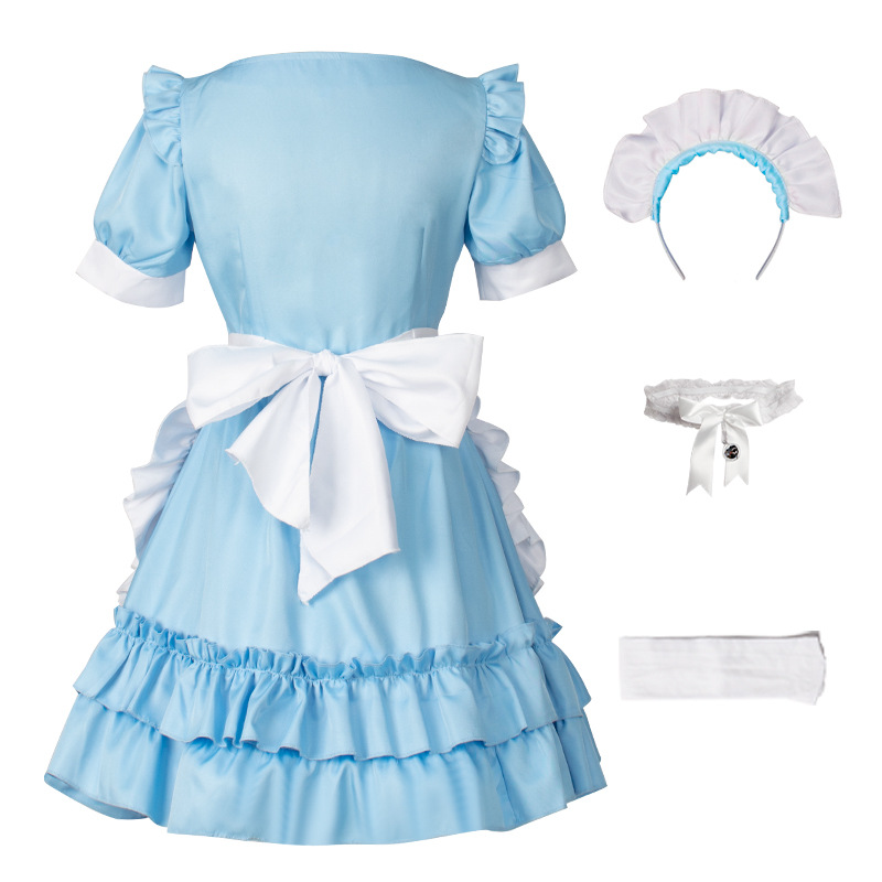 (2개) 사쿠라 스토리 핑크 메이드 러브 로리타 원피스 로리타 코스프레 의류 스팟 풀 세트