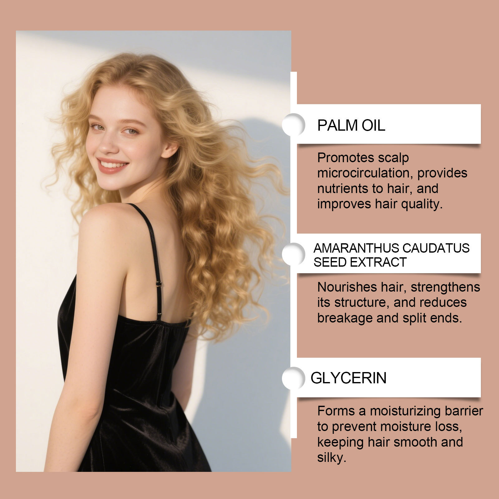 HOEGOA aceite de nuez de Marruecos crema para el cabello sin lavado para hidratar el cabello suave y brillante crema para el cabello diario image 5