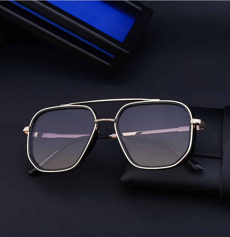 2024 Nieuwe modetrend Casual veelzijdige Europese en Amerikaanse punkstijl zonnebril voor heren Retro Box-zonnebril voor heren_voghion.com