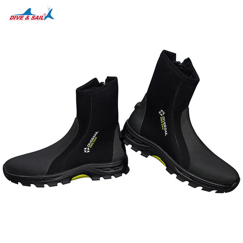 DIVE&SAIL diving shoes 5MM high-top hard-soled beach anti-scratch anti-slip river tracing shoes snorkeling fins diving boots