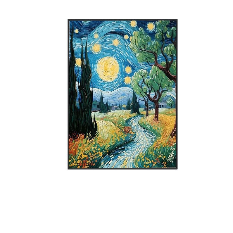 Paisaje transfronterizo de flores de ensueño llenas de diamantes DIY pintadas a mano Magic cuadrado conjunto de pegatinas de diamantes