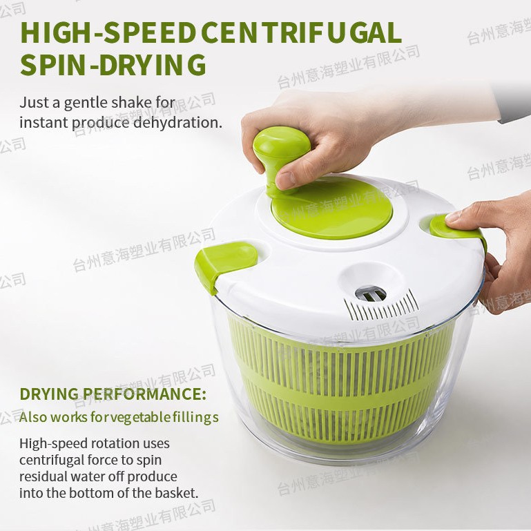 Cross-Border Vegetable Dehydrator, Spinning Vegetable Washing Basin, Salad Dehydration Basket, Rotating Draining Basket, Household Spin Dryer, 5L