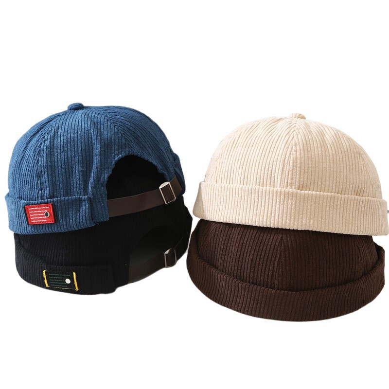 Hipster Hat Men's Winter Rogue Hat Melon Cap Sailor Cap Women's Trendy Corduroy Winter Warm Hat Landlord Hat