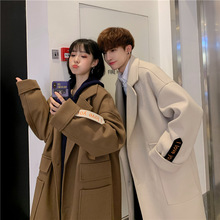 秋冬季情侣装毛呢大衣男女冬季中长款风衣潮流长款呢子外套上衣冬