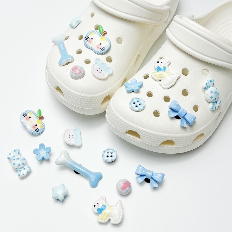 SZ-338 블루 체크 사과 KT 고양이