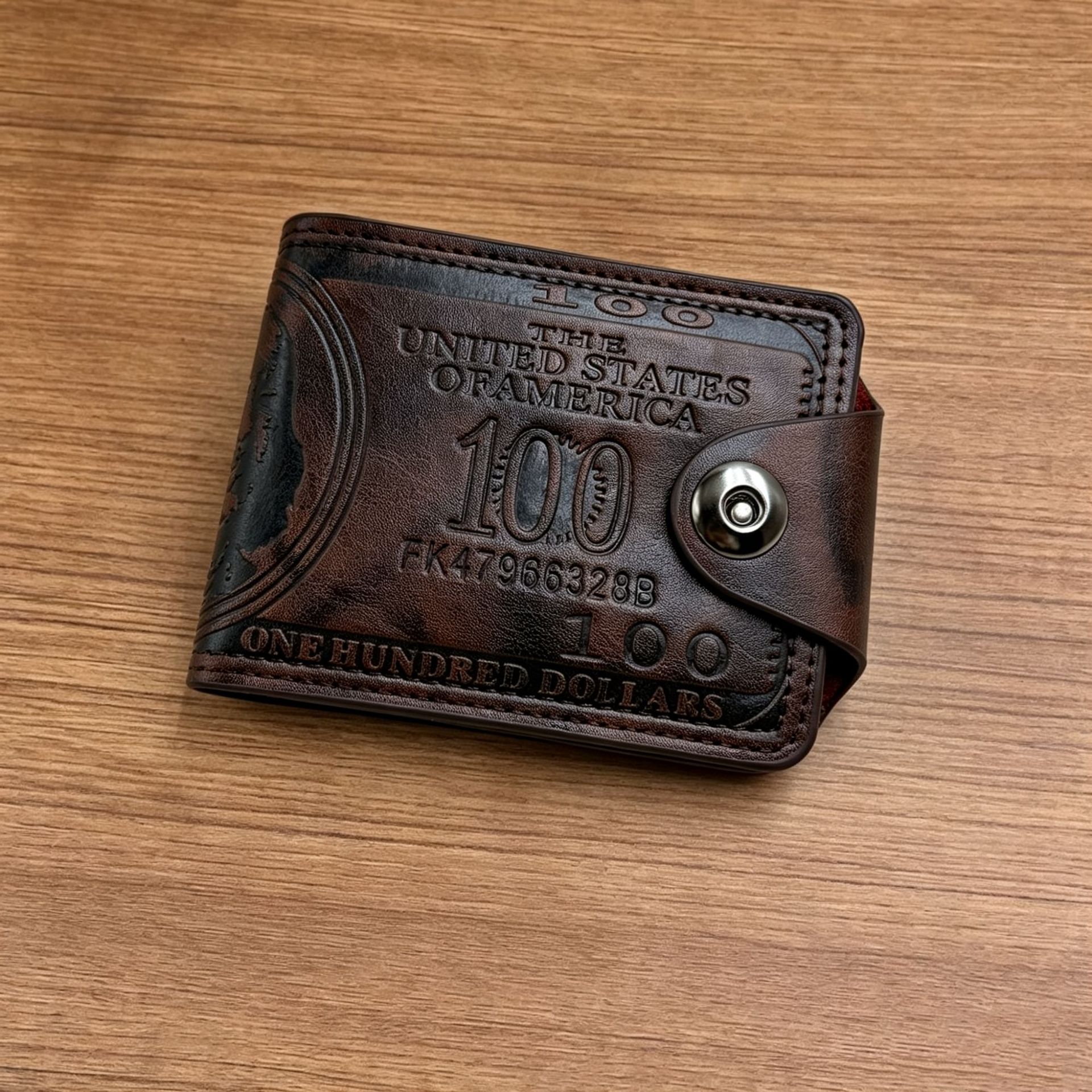 Monedero de hombre transfronterizo con patrón de dólar, cartera retro de gran capacidad, monedero de monedas de Amazon.