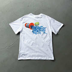 SYNA WORLDアメリカンヒップホップ文字プリント半袖tシャツ男性欧米ゆるいカジュアルカップル丸襟上着